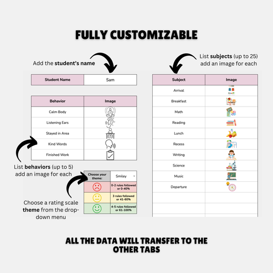 Yearly Behavior Log | Auto Weekly, Monthly & Yearly Summaries
