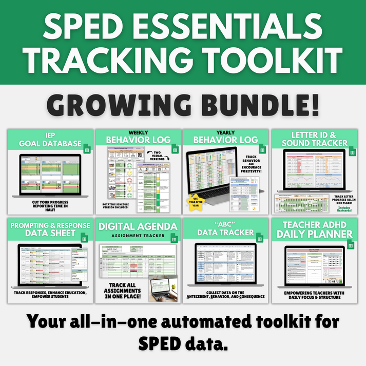 SPED Essentials Tracking Toolkit – Sheets that Teach