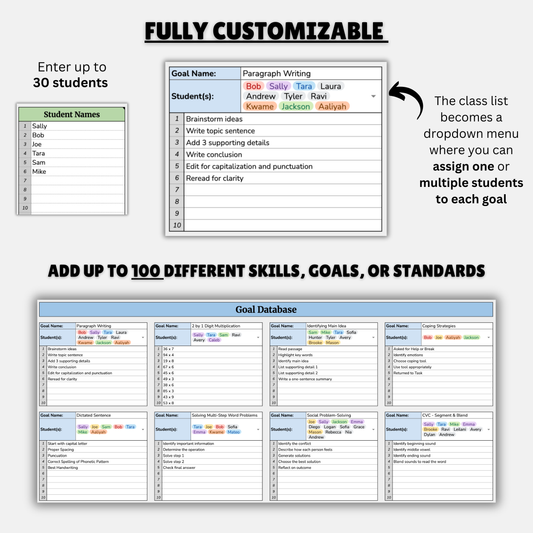 Classroom Goal Database | Multi-Student Progress Monitoring Made Simple