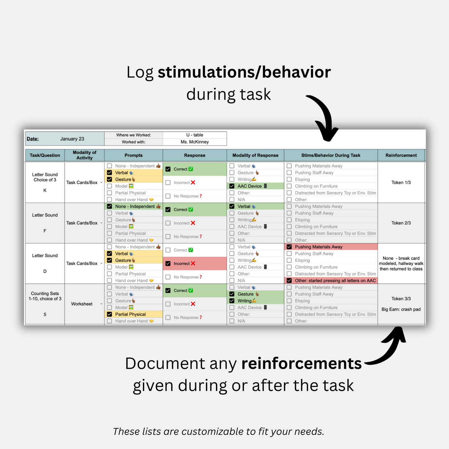 Prompting & Response Data Tracker | For Students with Limited Language