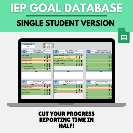 IEP Goal Database | Individual Student Progress Monitoring Made Simple