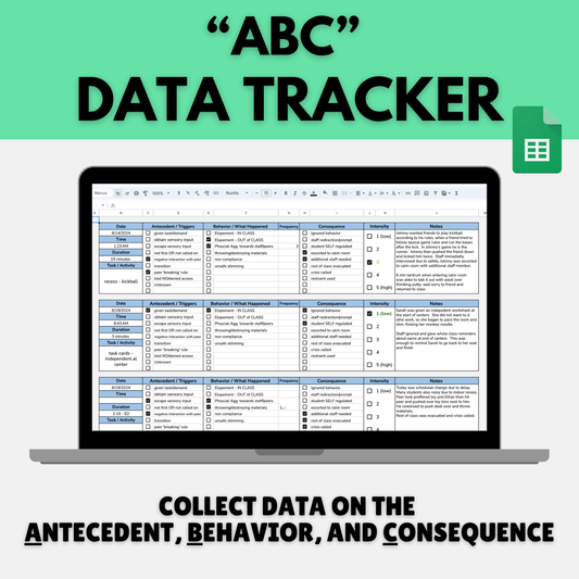 ABC Data Tracker | Editable Behavior Data Sheet for Special Ed