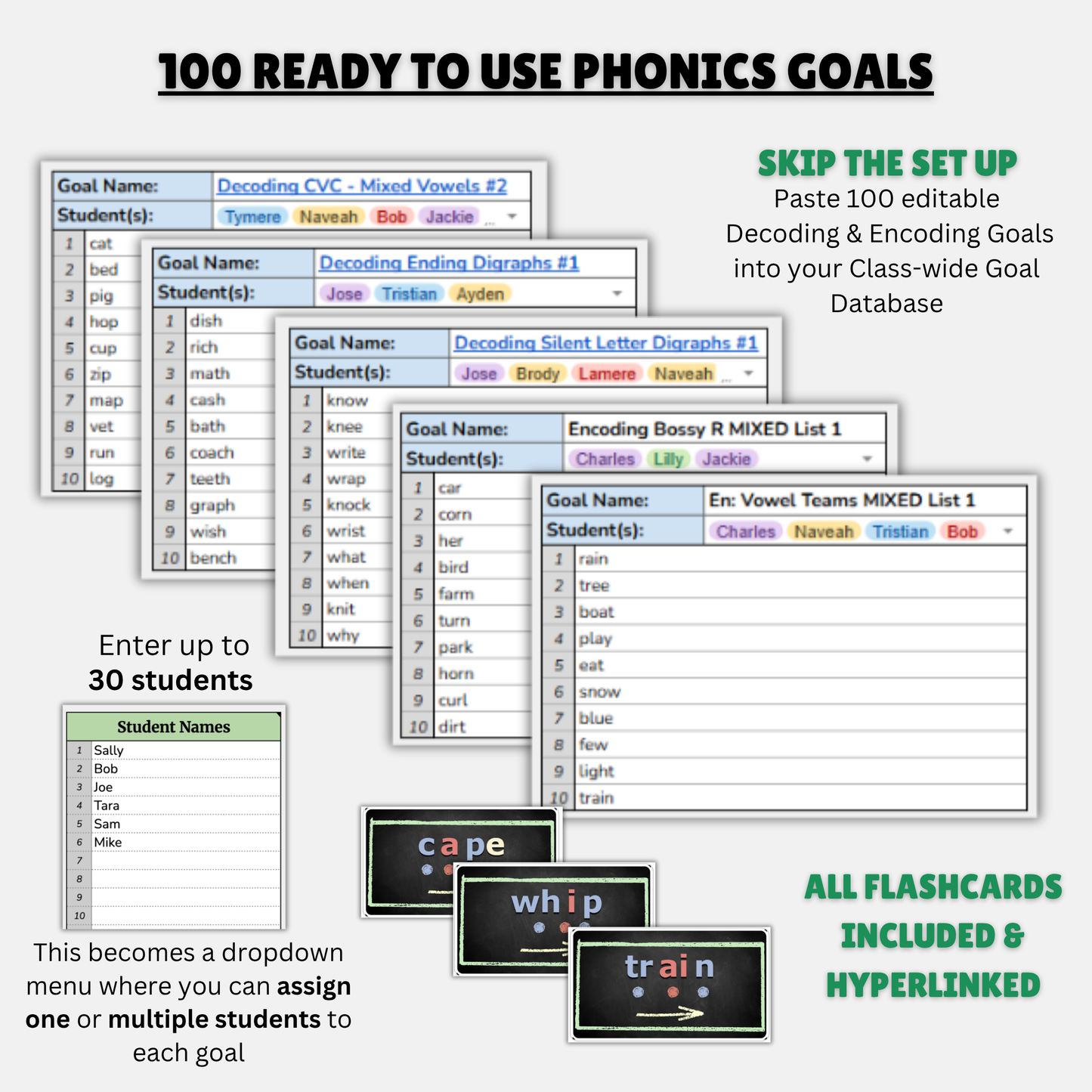 Goal Database Expansion Pack: Phonics Inventory (Decoding & Encoding Goals)
