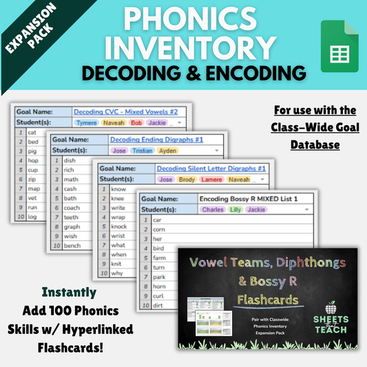 Goal Database Expansion Pack: Phonics Inventory (Decoding & Encoding Goals)