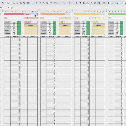 Yearly Behavior Log | Auto Weekly, Monthly & Yearly Summaries