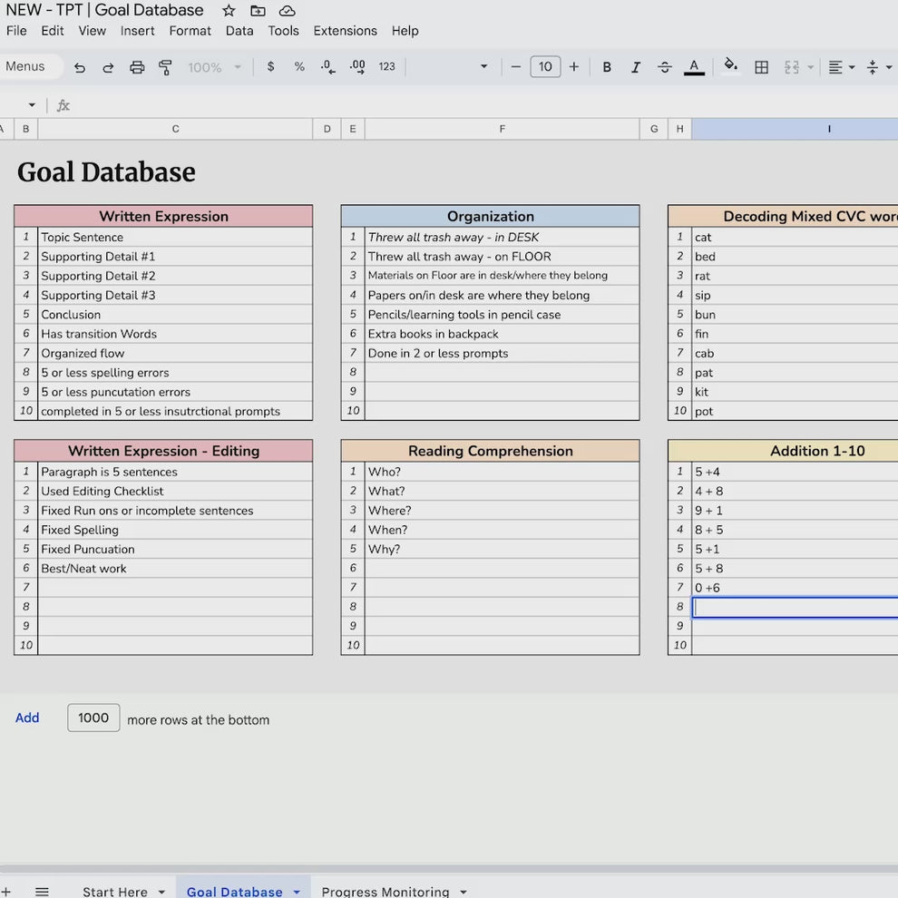 IEP Goal Database | Individual Student Progress Monitoring Made Simple ...
